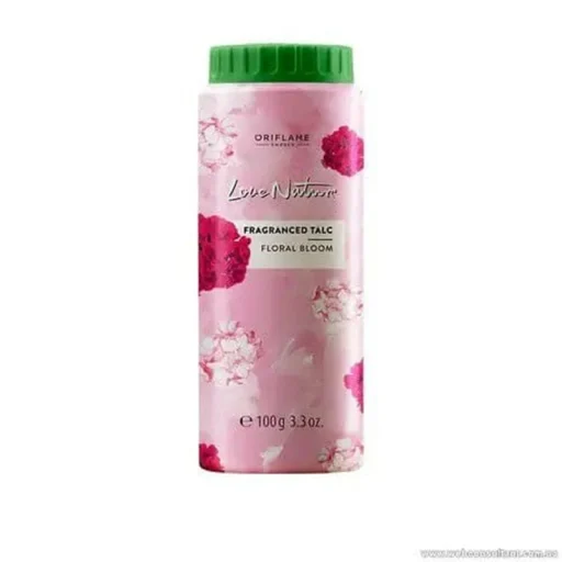 پودر تالک معطر صورتی با عصاره شکوفه گلها لاونیچر اوریفلیم      Oriflame Love Nature Fragranced Talc Floral Bloom